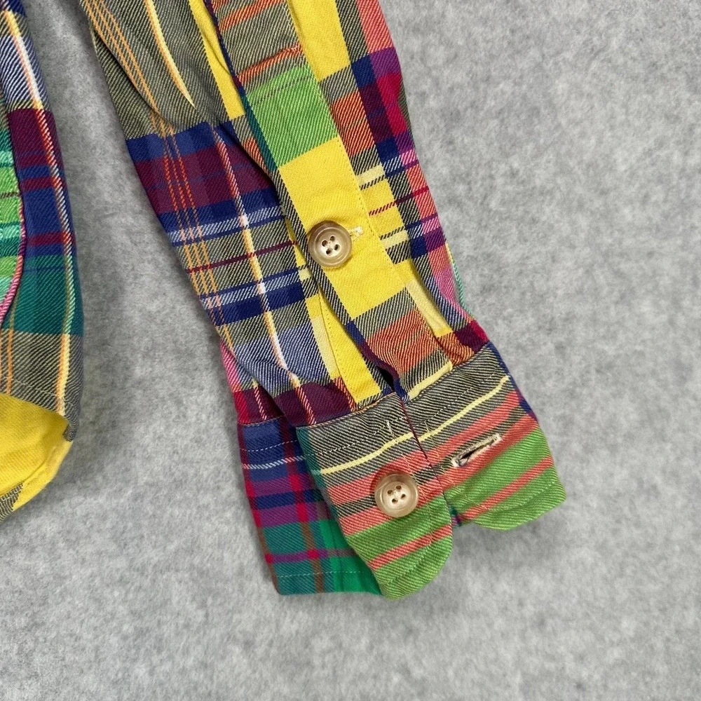 Polo Ralph Lauren Custom Fit Plaid Long Sleeve Shirt Men's Size M Multi Color